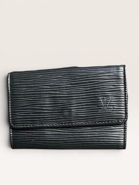Louis Vuitton 6-Key Holder Black Textured Epi Leather Compact Wallet